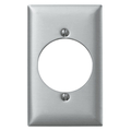 Hubbell Wiring Device-Kellems Wallplates and Boxes, Metallic Plates, 1- Gang, 1) 2.15" Opening, Standard Size, Aluminum SA723